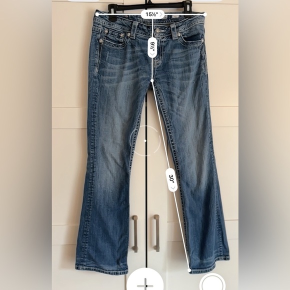 Women's Miss Me Jeans Size 31 Bootcut Jeans JE5321BR Rhinestones - Picture 5 of 5